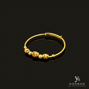 彌月金飾-金珠純金手環