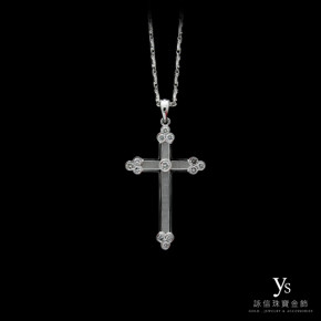 珠寶訂做-十字架鑽石墜(PT950鉑金)