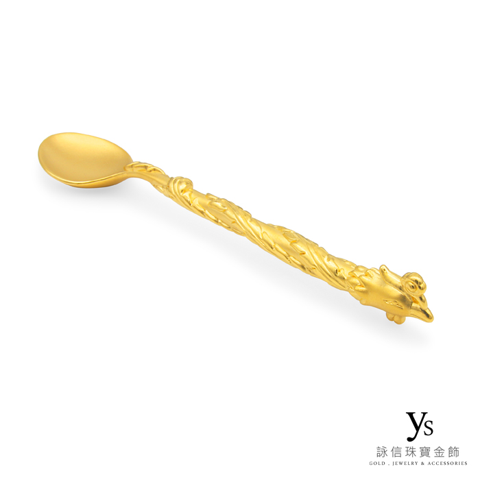 彌月金飾-黃金鳳凰金湯匙