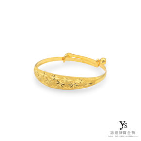 彌月金飾-寬版寶寶黃金手環