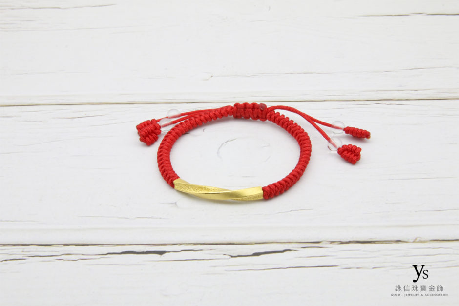 彌月金飾-紅繩黃金手鏈85162