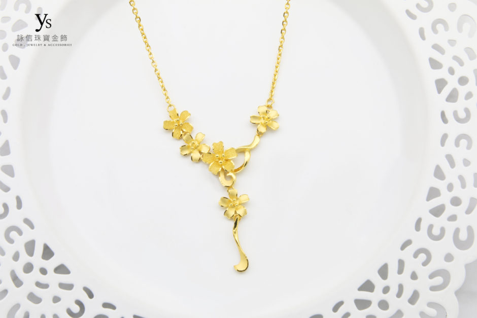 添妝金飾-花朵造型黃金項鍊