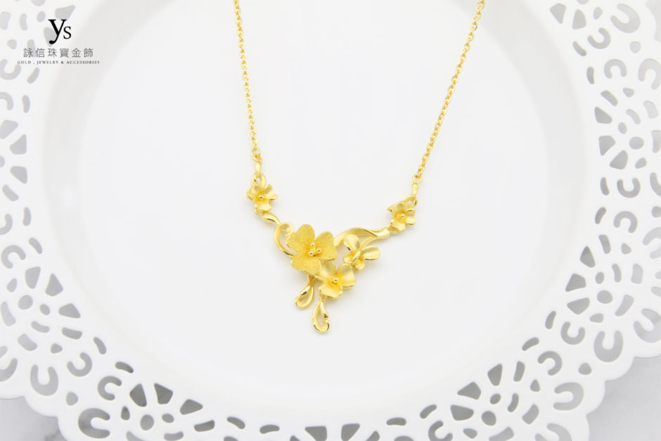 添妝金飾-花朵造型黃金項鍊