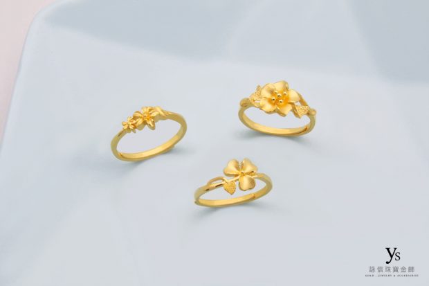 女生黃金戒指-花朵造型黃金戒