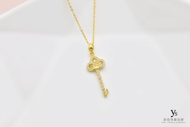 女生黃金項鏈-鑰匙造型黃金項鍊