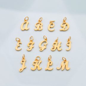 黃金項鍊-草寫英文字母黃金墜