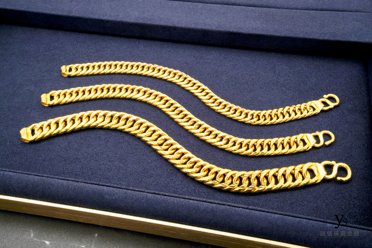 男生黃金手鍊-雙鱔黃金手鏈