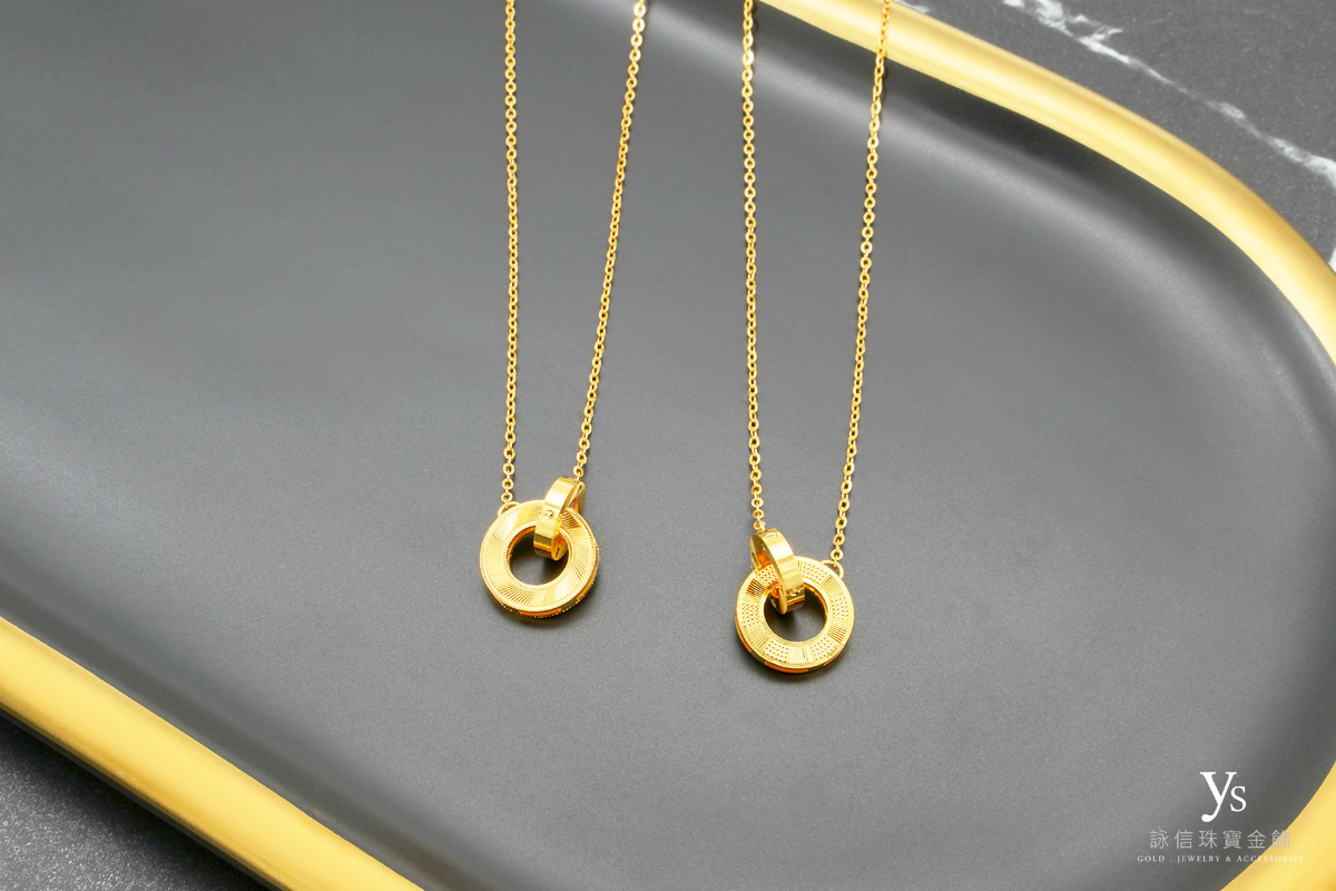 女生黃金項鏈-圓圈造型黃金項鍊
