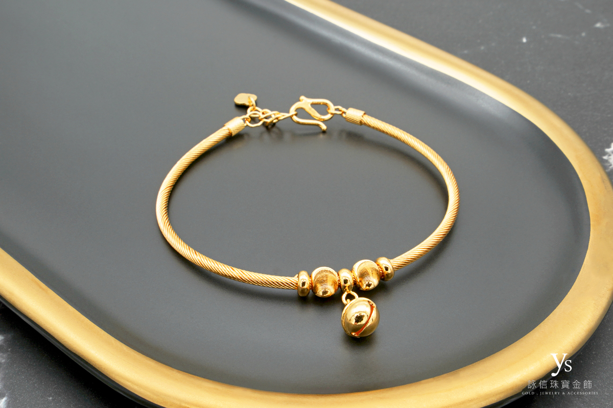 女生黃金手環-鈴鐺黃金黃金手環