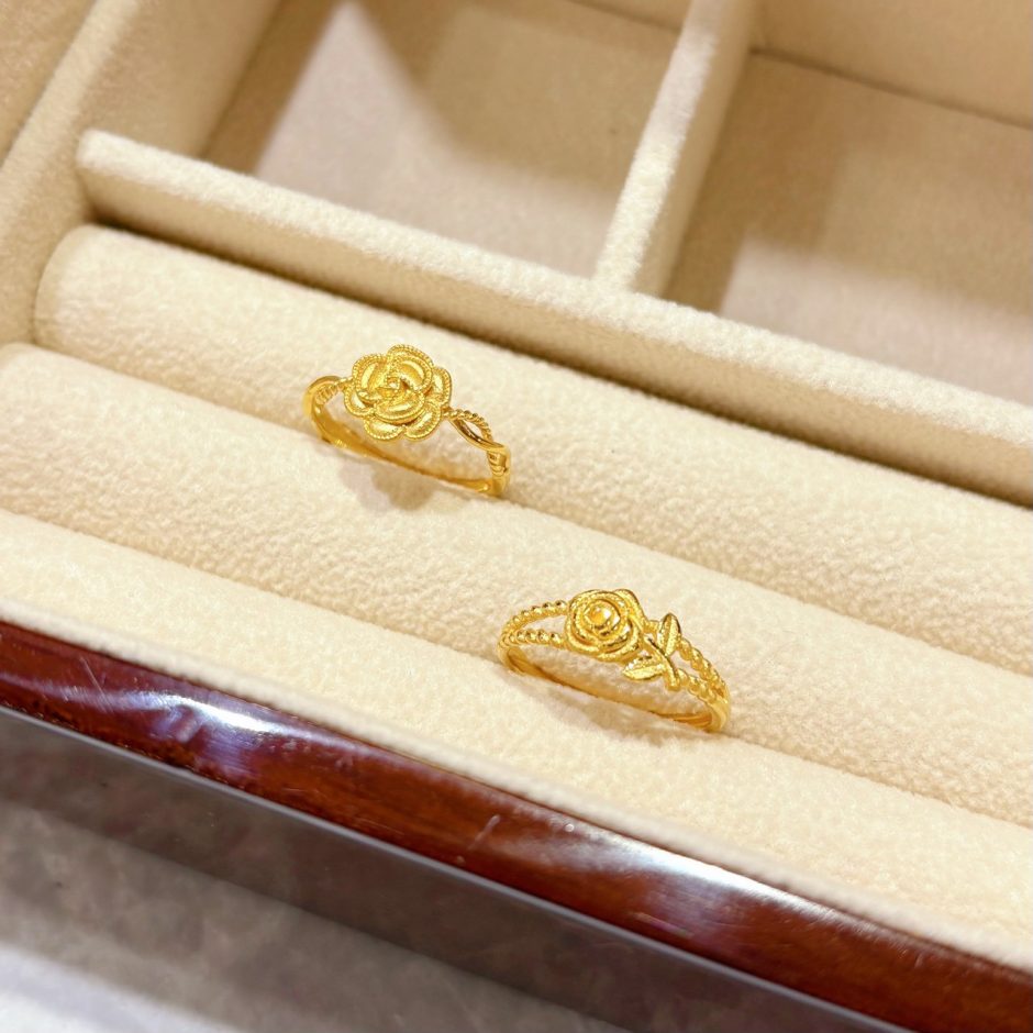 玫瑰花黃金戒指 玫瑰花黃金戒指
