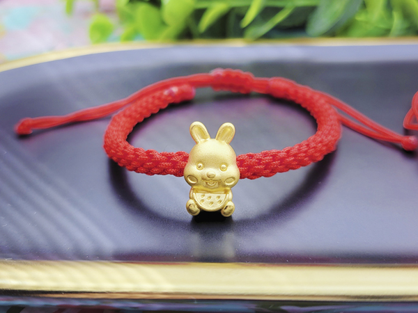 兔子黃金手繩-彌月金飾