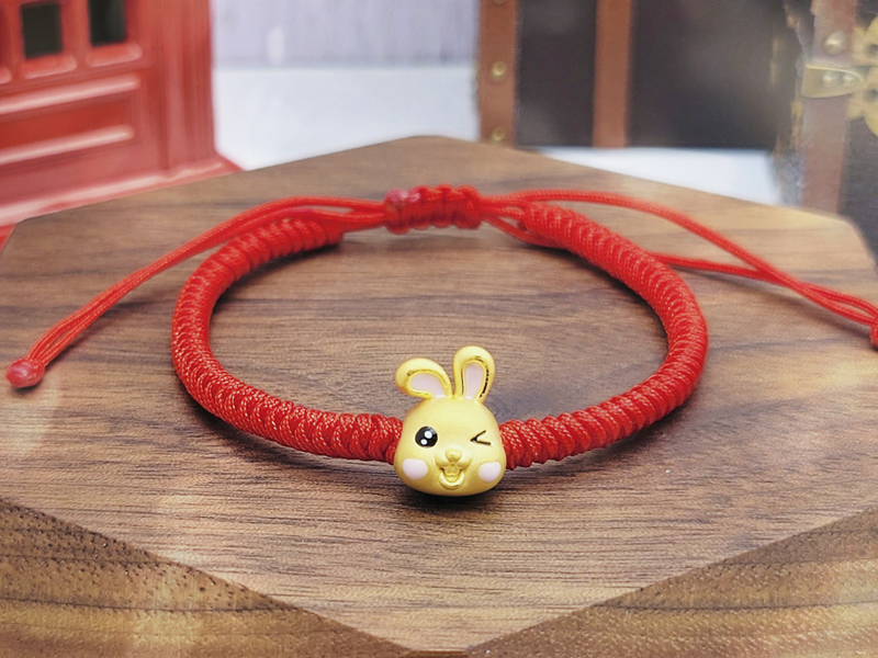 兔子黃金手繩-彌月金飾推薦
