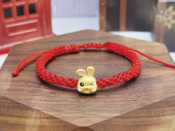 彌月金飾-兔子純金手繩