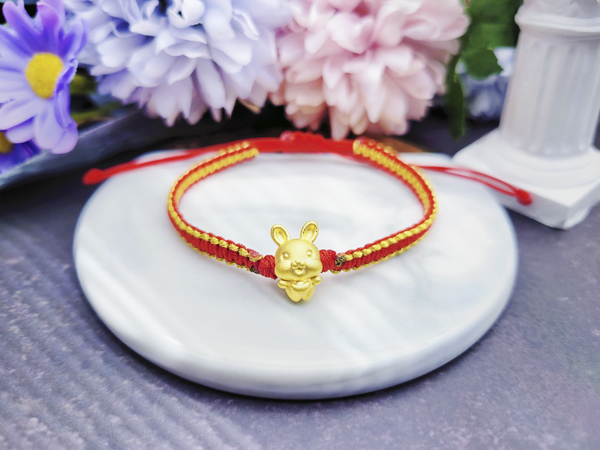 彌月金飾-純金兔子手繩