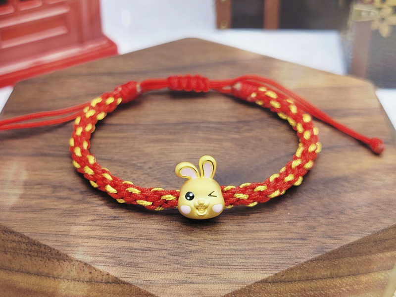 彌月金飾推薦-兔年黃金手繩