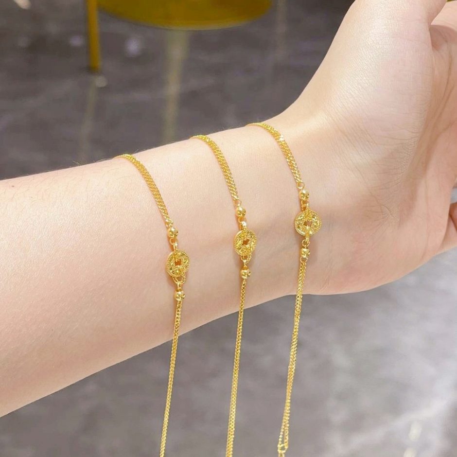 古錢黃金手鍊 古錢黃金手鍊