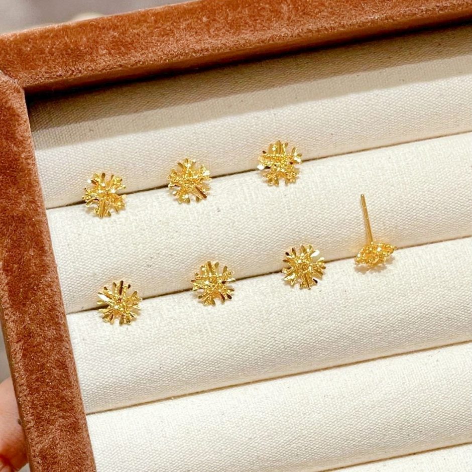 雪花黃金耳環 雪花黃金耳環