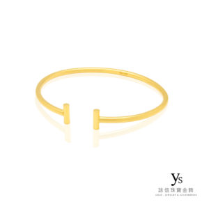 手工金飾-素面黃金手環(圓弧)