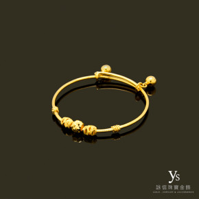彌月金飾-刻花黃金手環