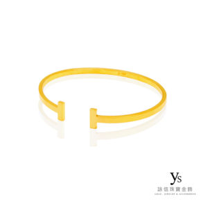 手工金飾-素面黃金手環(平面)