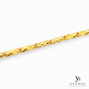 男生黃金項鏈-電刻管狀黃金項鍊