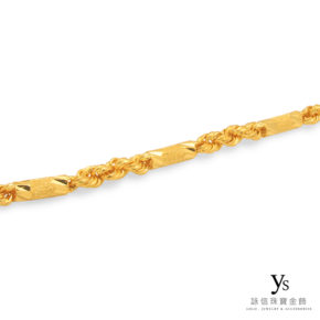 黃金項鍊-手工六角麻花(鑽沙)